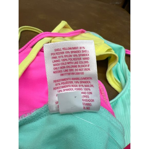 Junior's Ribbed Colorblock Tie-Front One Piece Swimsuit - Xhilaration Multicolor - Picture 5 of 7